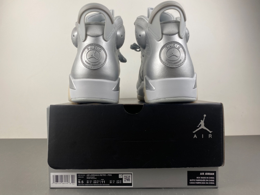 Air Jordan 6 Retro PSG Paris Saint-Germain Silver IQ5135-001