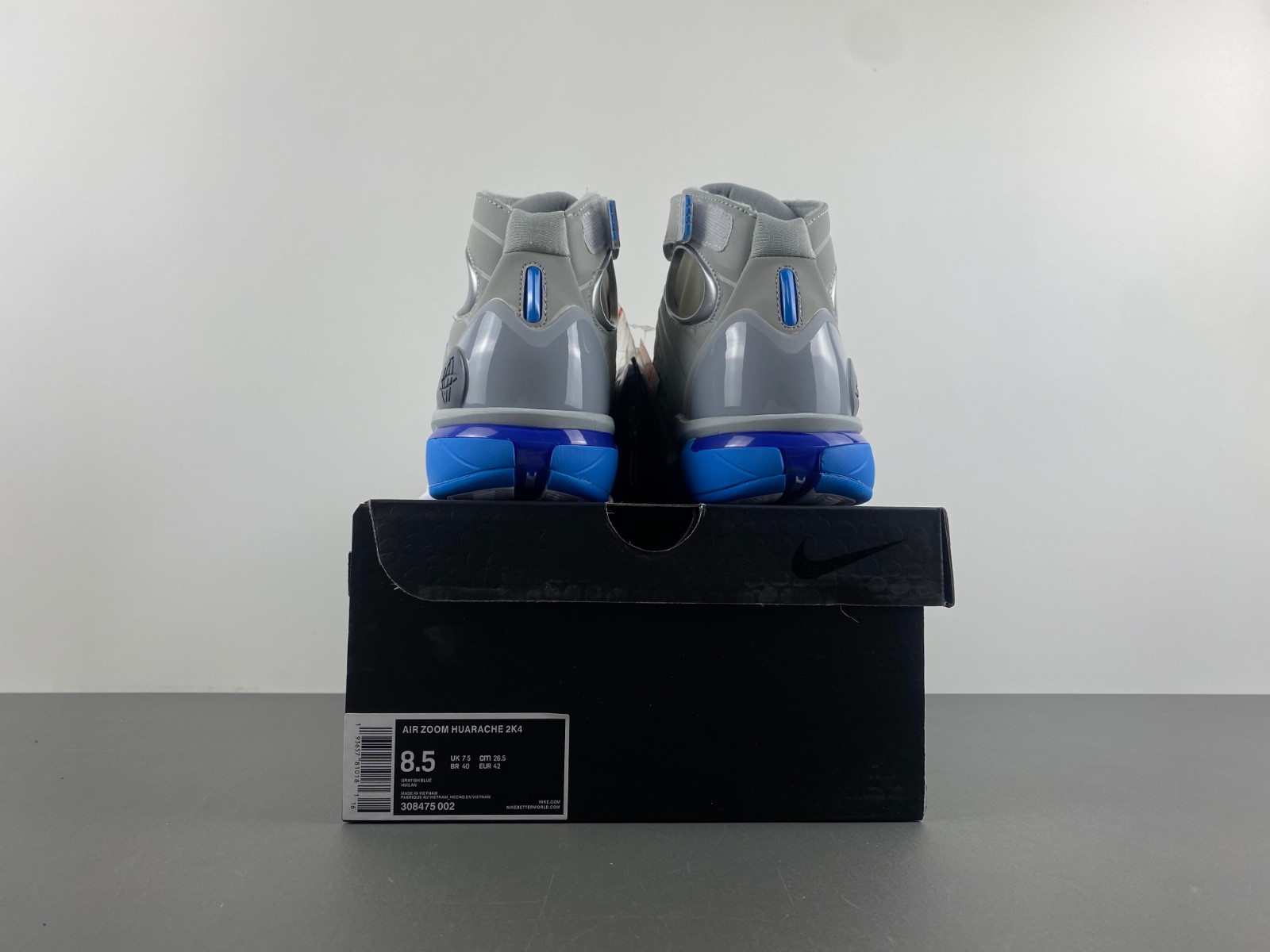 nike air zoom huarache 2k4 wolf grey uni blue men
