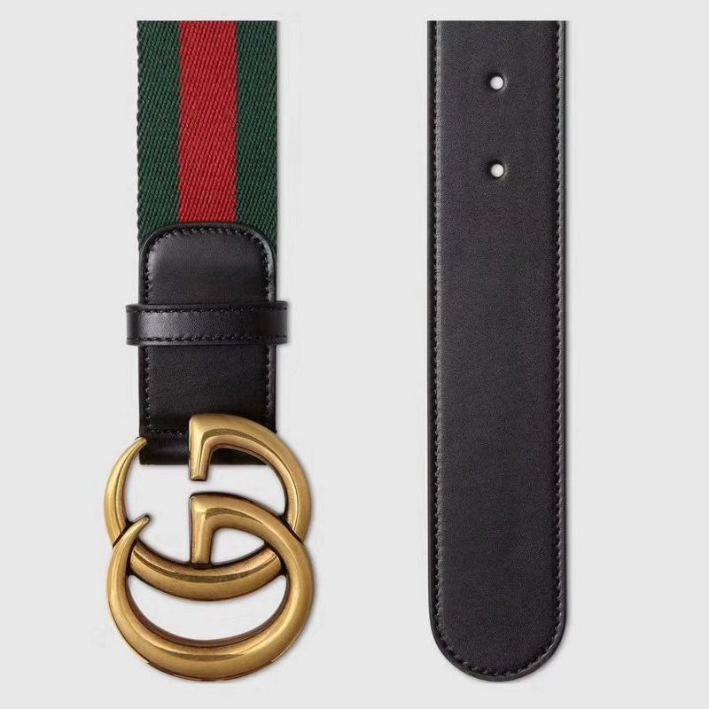 G*u*i gg buckle striped webbing belt w12080-1