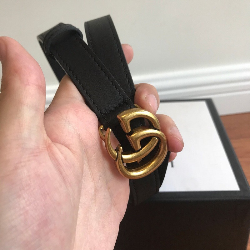 G*u*i leather belt with double g buckle 409417