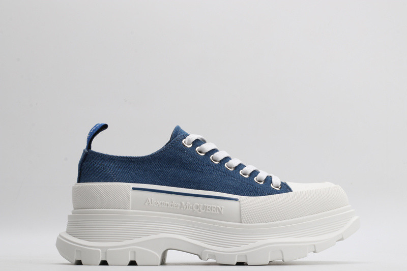 alex mcq tread slick lace up in blue