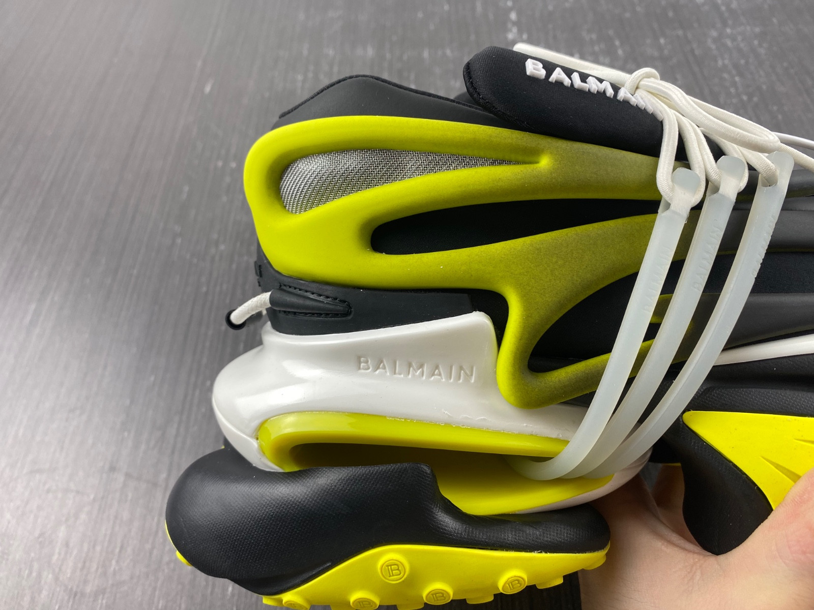 balmain neoprene and leather unicorn low-top sneakers am1vj398