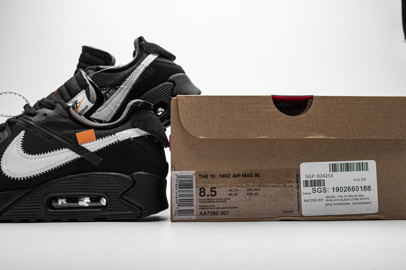 owt nike air max 90 black aa7293-001