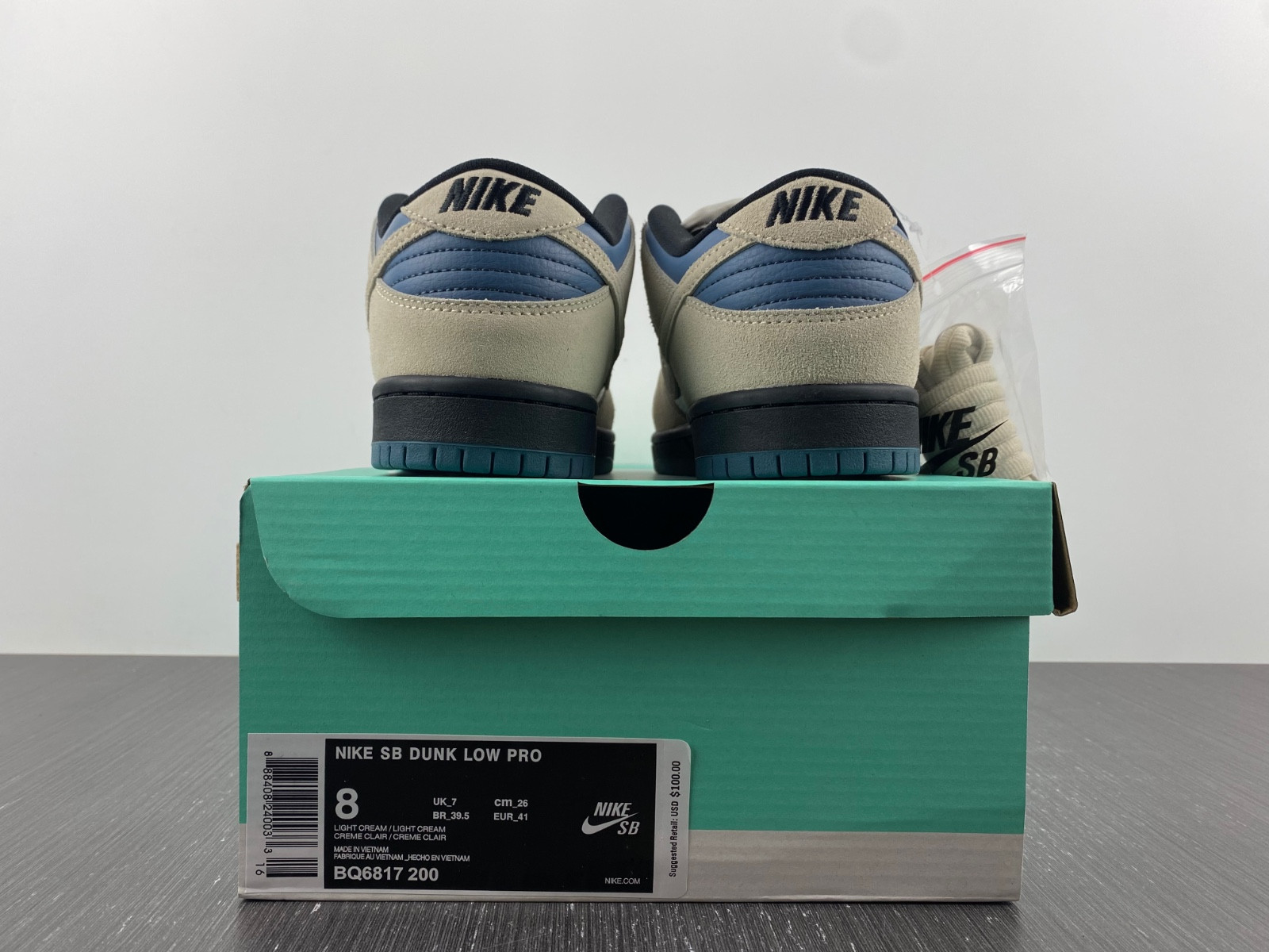 nike sb dunk low light cream thunderstorm bq6817-200