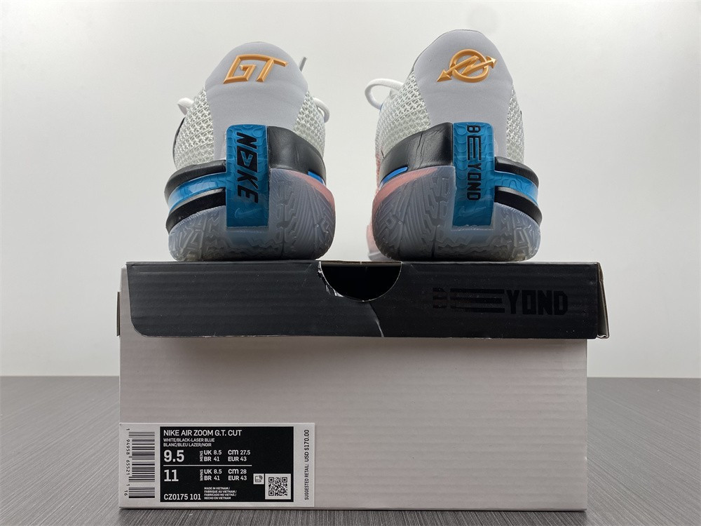 nike air zoom gt cut white laser blue - cz0175-101
