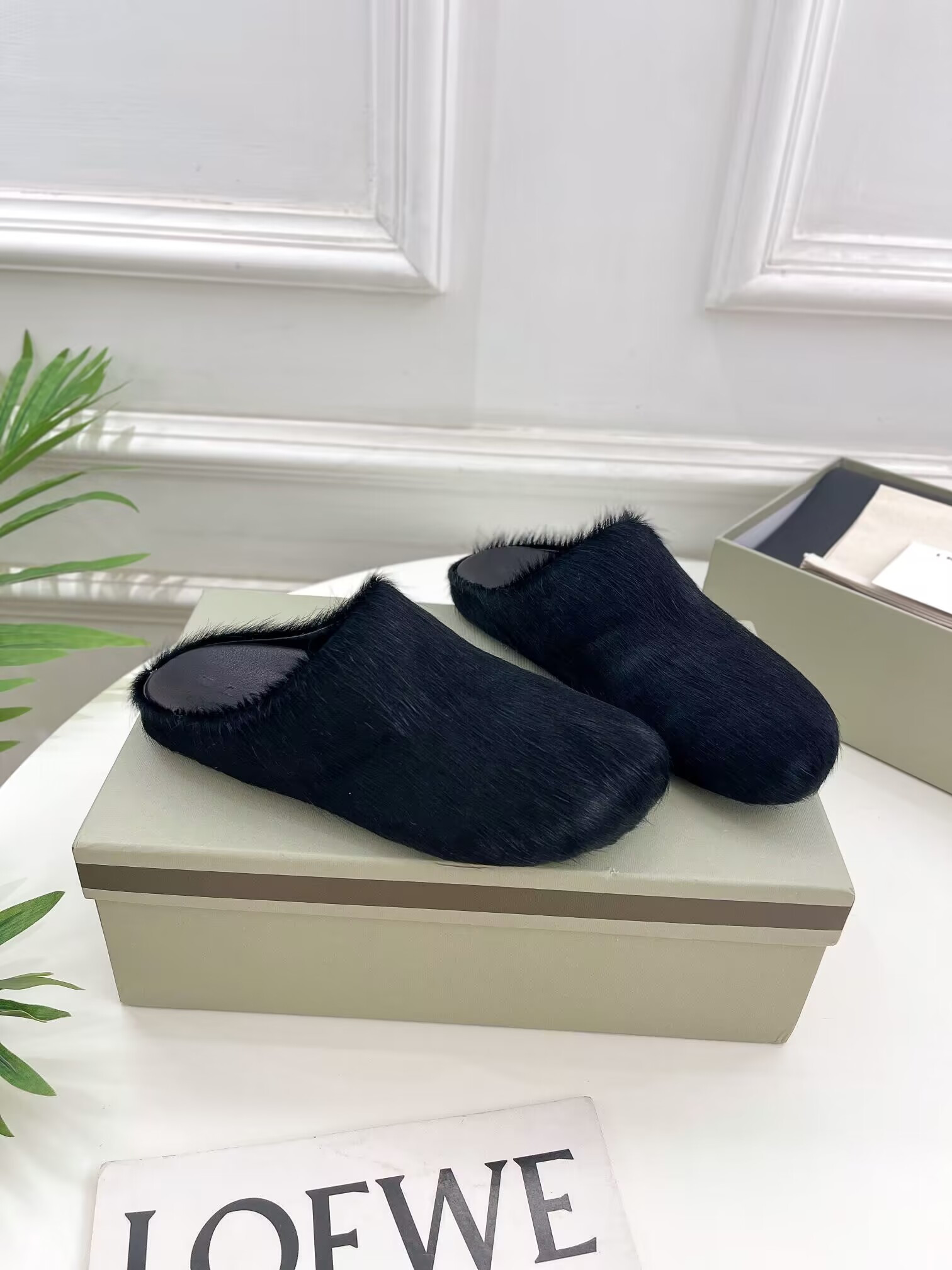Ma*n1 black fussbett sabot loafers