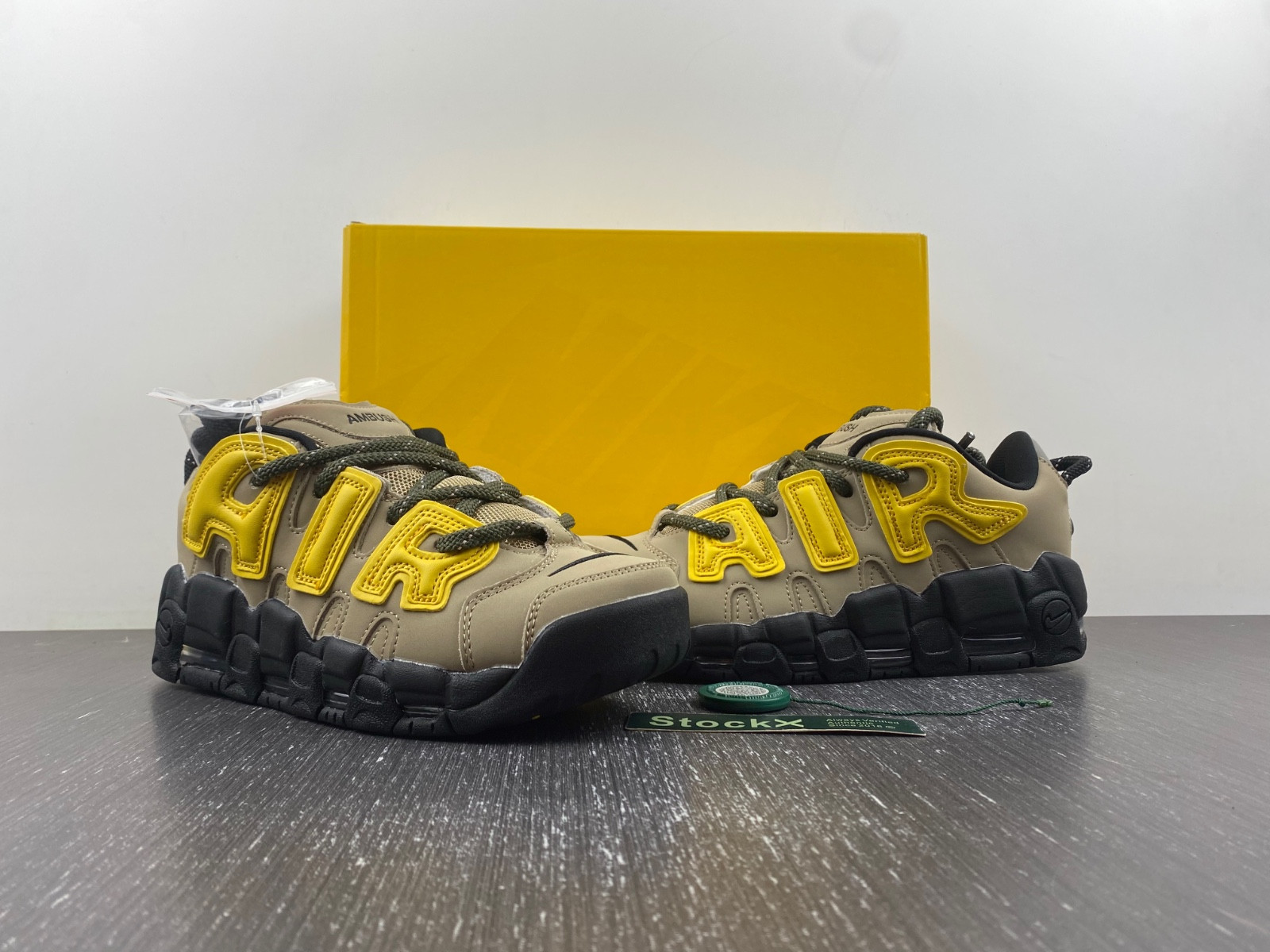 ambush x nike air more uptempo low “limestone” fb1299-200