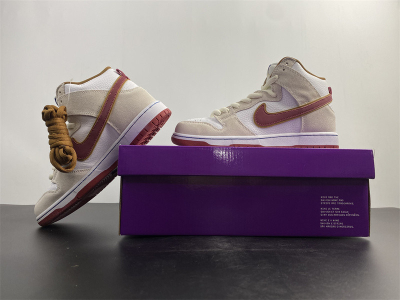 nike sb dunk high sail bright crimson - cv9499-100