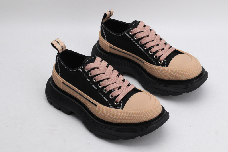 alex mcq tread slick lace up in black & brown