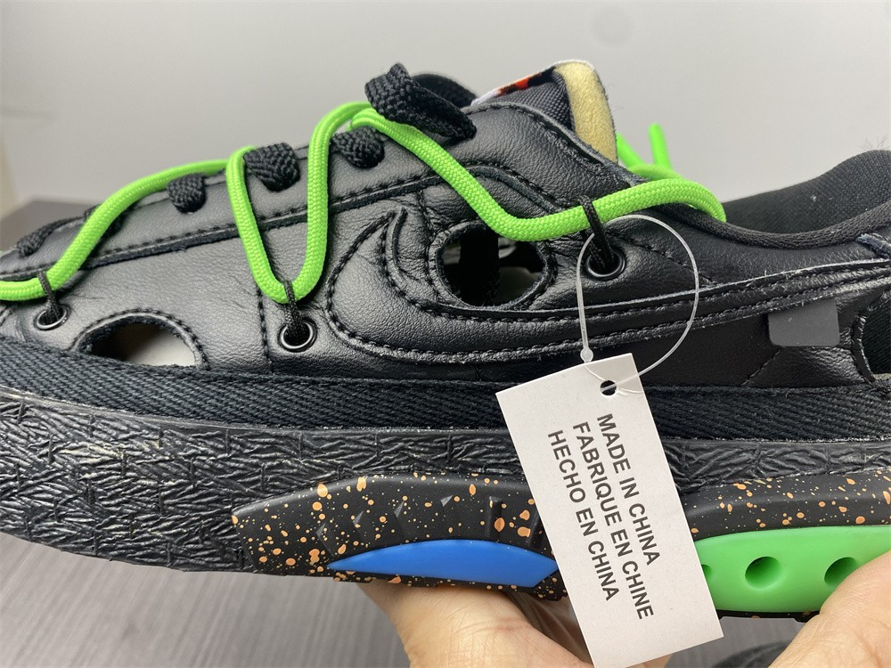 owt x nike blazer low black green dh7863-001